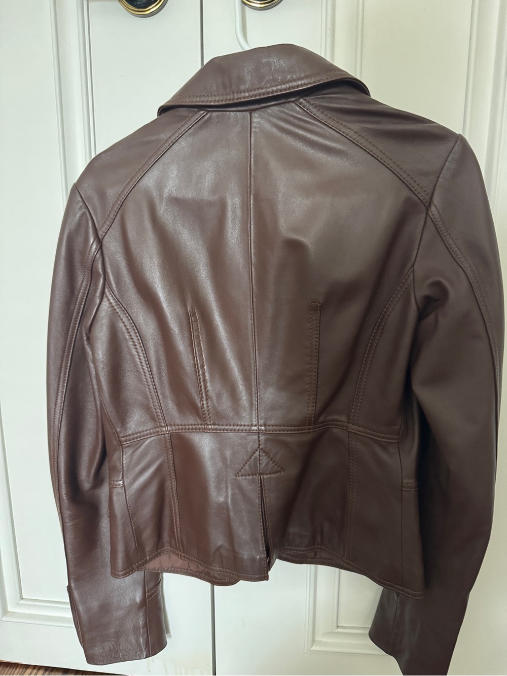 Vintage Danier Chocolate Brown Leather Button Jacket - Picture 3 of 5
